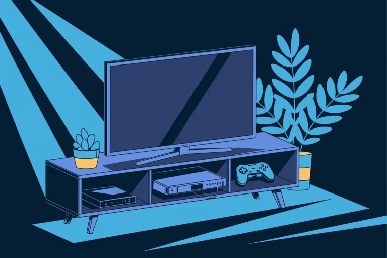 Automate TV Stand With Game Console Illustration